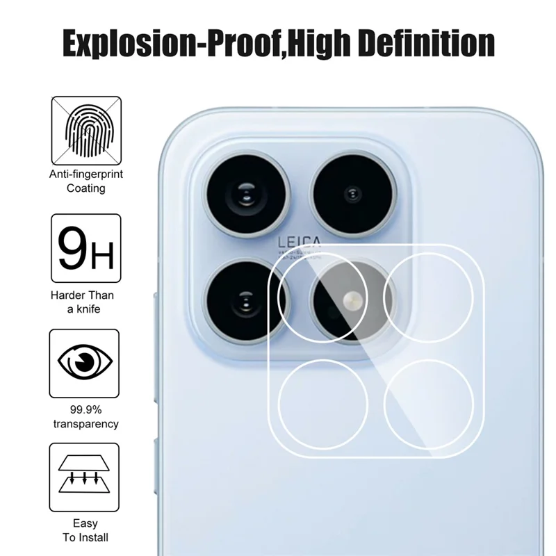 For Xiaomi 17 Camera Lens Protector Arc Edge Clear Tempered Glass Film