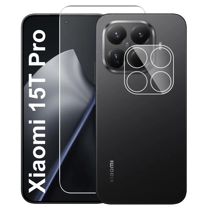 Dla Xiaomi 15T Pro Przezroczysta Folia Ochronna z Hartowanego Szyba Antywłamaniowa + Ochrona Obiektywu Aparatu
