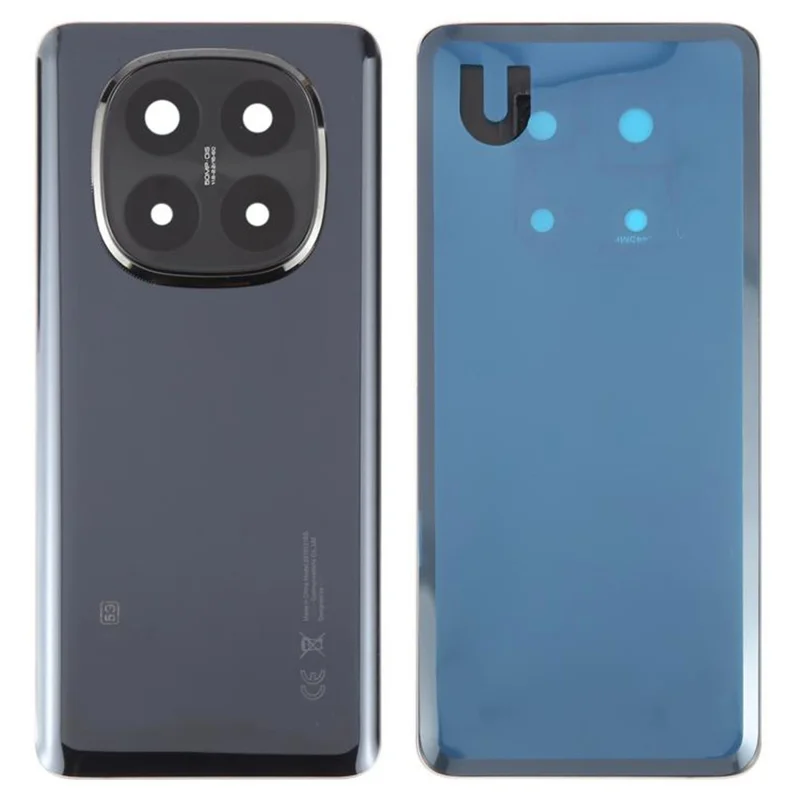 For Xiaomi Redmi Note 14 Pro+ 5G OEM Battery Housing Back Cover with Camera Ring Lens Cover Replacement - Black