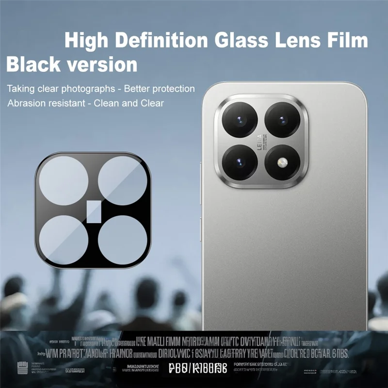 IMAK For Xiaomi 15T Camera Lens Protector Tempered Glass HD Clear Lens Film (Black Version)
