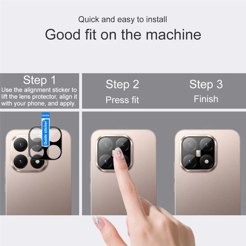 IMAK For Xiaomi 15T Camera Lens Protector Tempered Glass HD Clear Lens Film (Black Version)