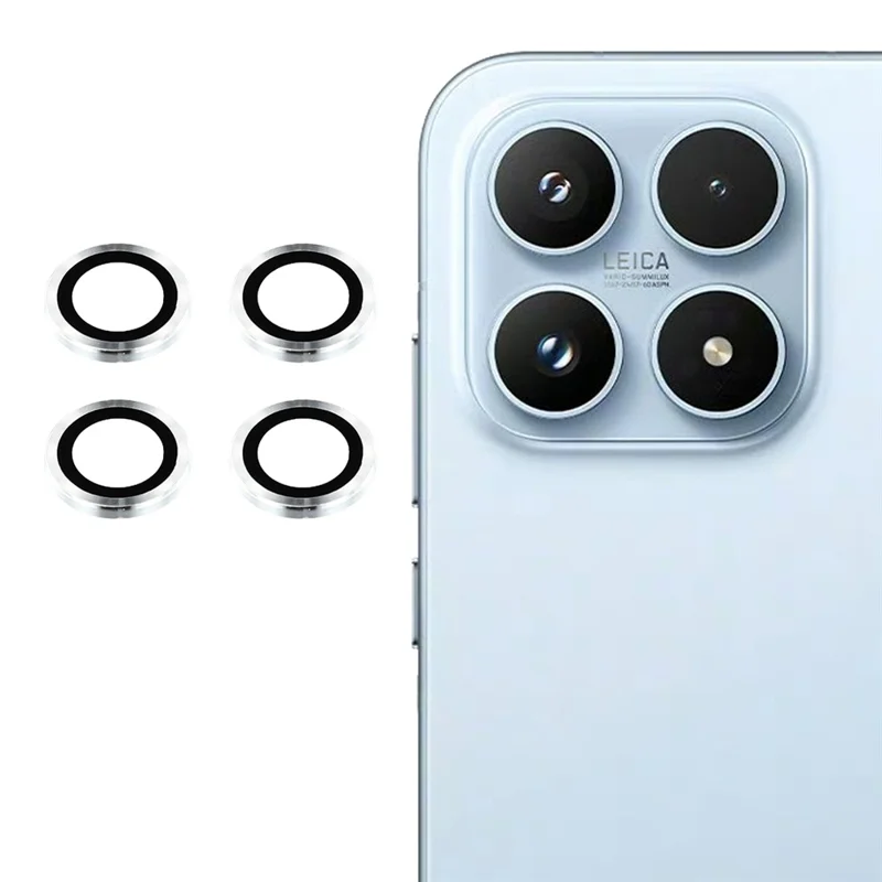 Xiaomi 17 1 Set Camera Lens Protector Metal Frame + Pellicola in Vetro Temperato - Argento