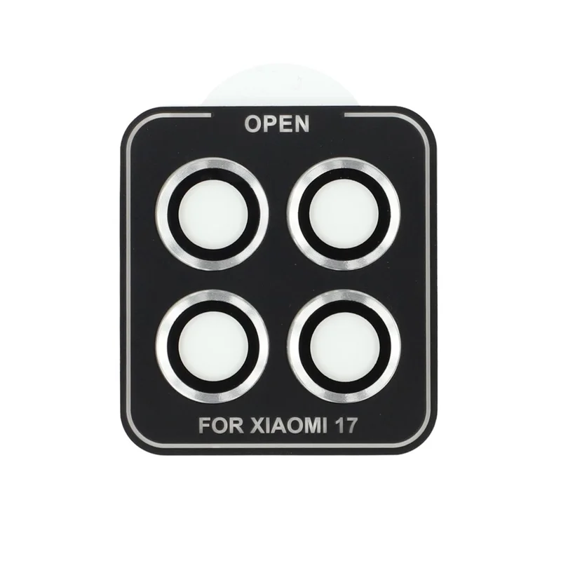 Xiaomi 17 1 Set Camera Lens Protector Metal Frame + Pellicola in Vetro Temperato - Argento