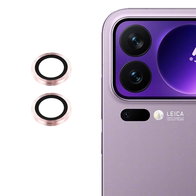Per Xiaomi 17 Pro 1 Set Camera Lens Protector Metal Frame + Pellicola in Vetro Temperato - Rosa