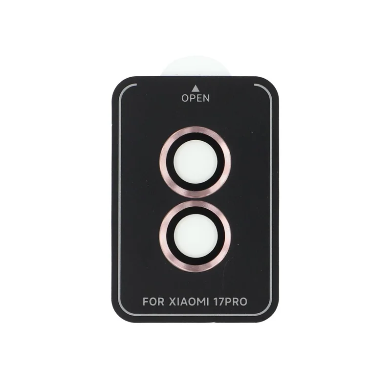 Per Xiaomi 17 Pro 1 Set Camera Lens Protector Metal Frame + Pellicola in Vetro Temperato - Rosa