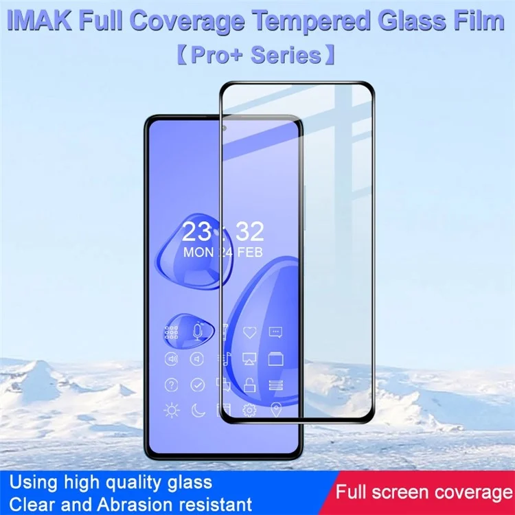 IMAK Pro+ Series para Xiaomi Redmi Note 12 Pro+ 5G / Note 12 Explorer 5G / Note 12 Trendy Edition Cobertura Completa Protetor de Tela de Vidro Temperado Anti-explosão Filme Protetor Totalmente Colado