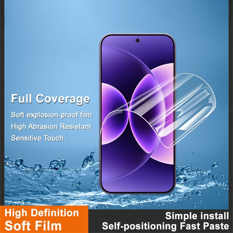 IMAK Hydrogel Film 4th For Xiaomi 17 Pro Max Full Screen Protector Ultra Clear Full Glue Soft TPU Film (Fingerprint Unlock) - Transparent