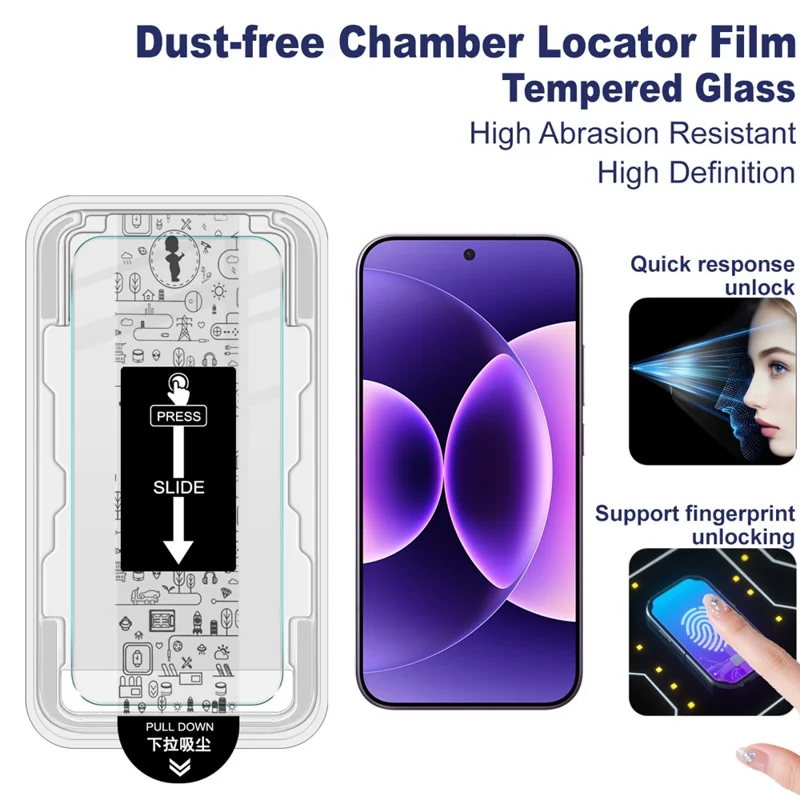 IMAK H Series Pour Xiaomi 17 Pro Max Protecteur d'écran en verre trempé Film d'installation facile avec kit d'outil anti-poussière (PAS de couverture complète) (Déverrouillage d'empreinte digitale)