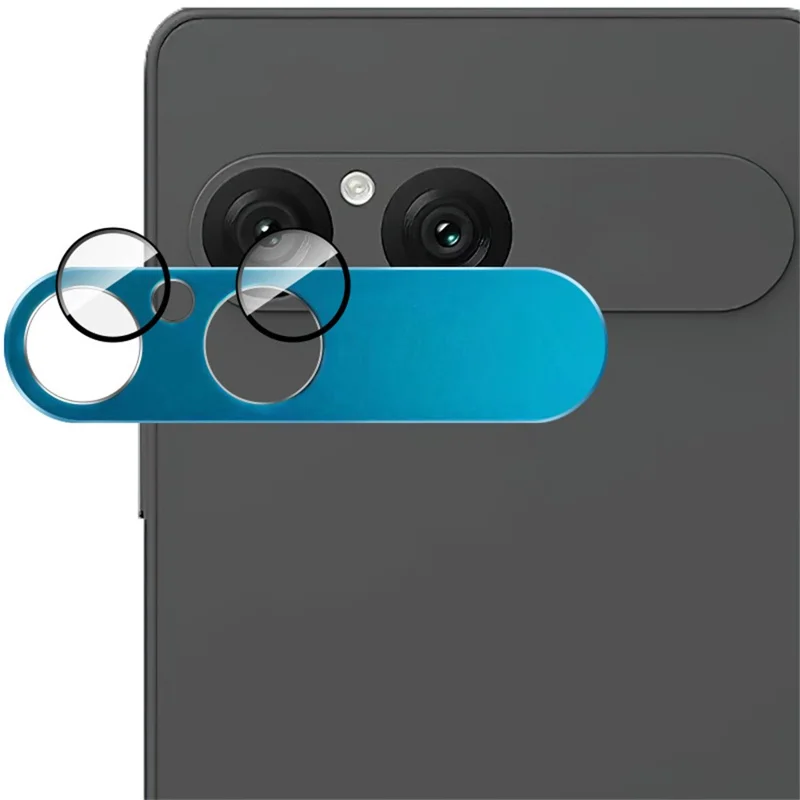 IMAK For Sony Xperia 10 VII Full Coverage Camera Lens Film Metal Lens Cap + Tempered Glass Lens Protector - Blue