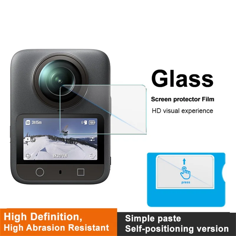 IMAK für DJI Osmo 360 Klar gehärtetes Glas Bildschirmschutz mit selbstpositionierendem Rahmen