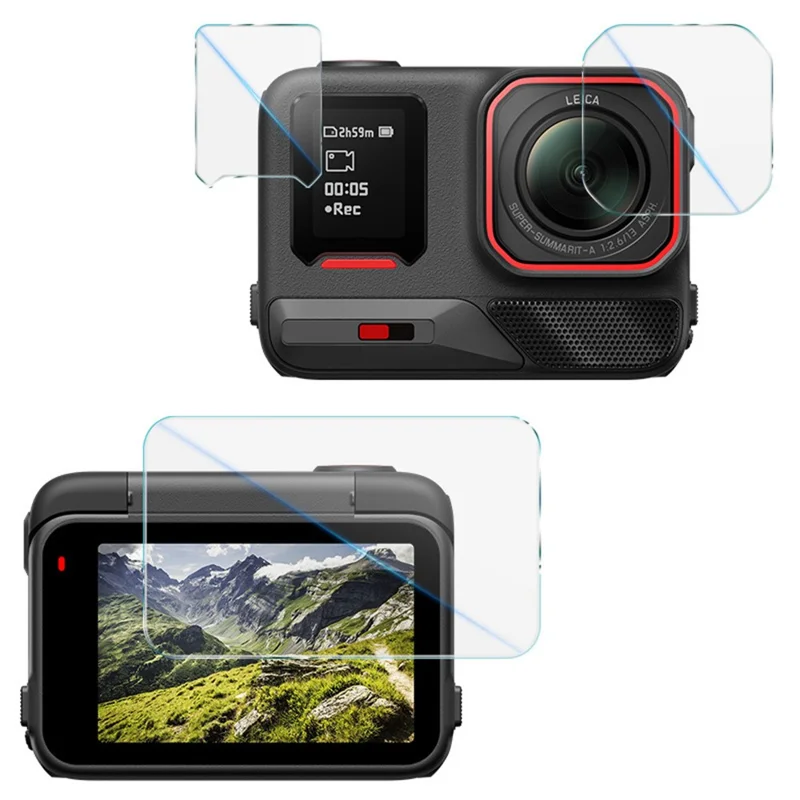 IMAK til Insta360 Ace Pro 2 Hærdet glas skærmbeskytter + linsefilm, sæt med selvpositionerende ramme