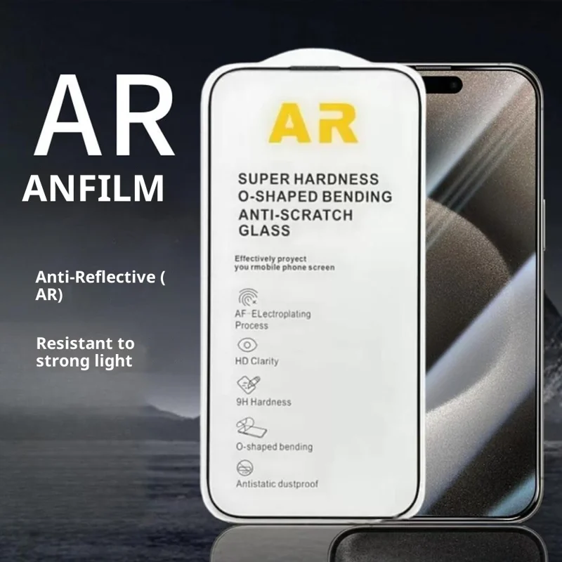 For iPhone 16 Pro Screen Protector AR Anti Reflective HD Full Glue High Aluminium-Silicon Glass Film