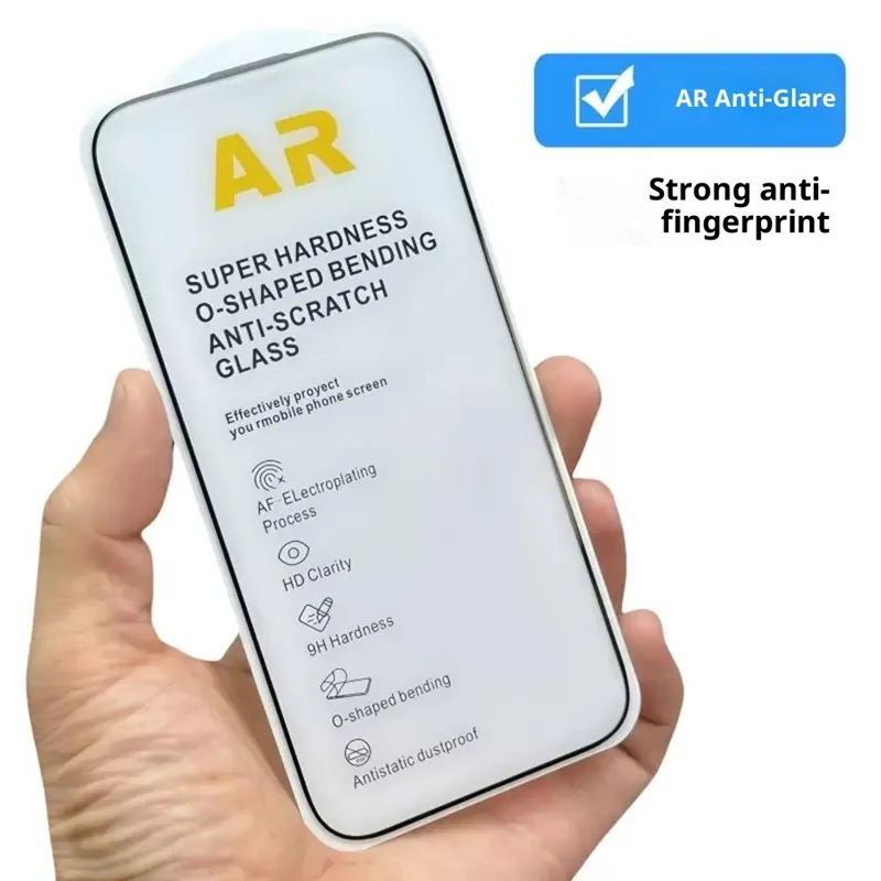 For iPhone 16 Pro Screen Protector AR Anti Reflective HD Full Glue High Aluminium-Silicon Glass Film