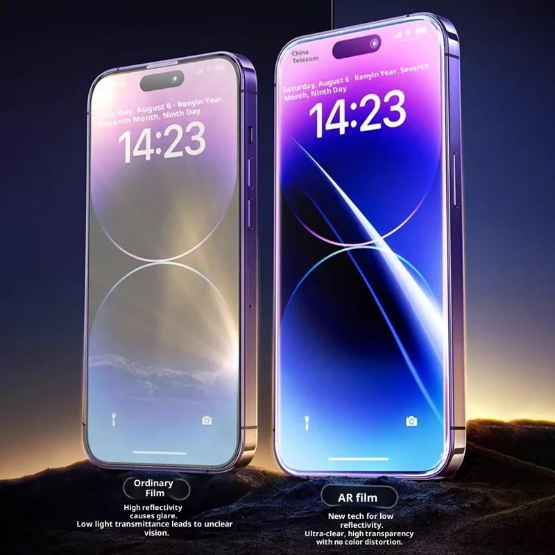 For iPhone 16 Pro Screen Protector AR Anti Reflective HD Full Glue High Aluminium-Silicon Glass Film
