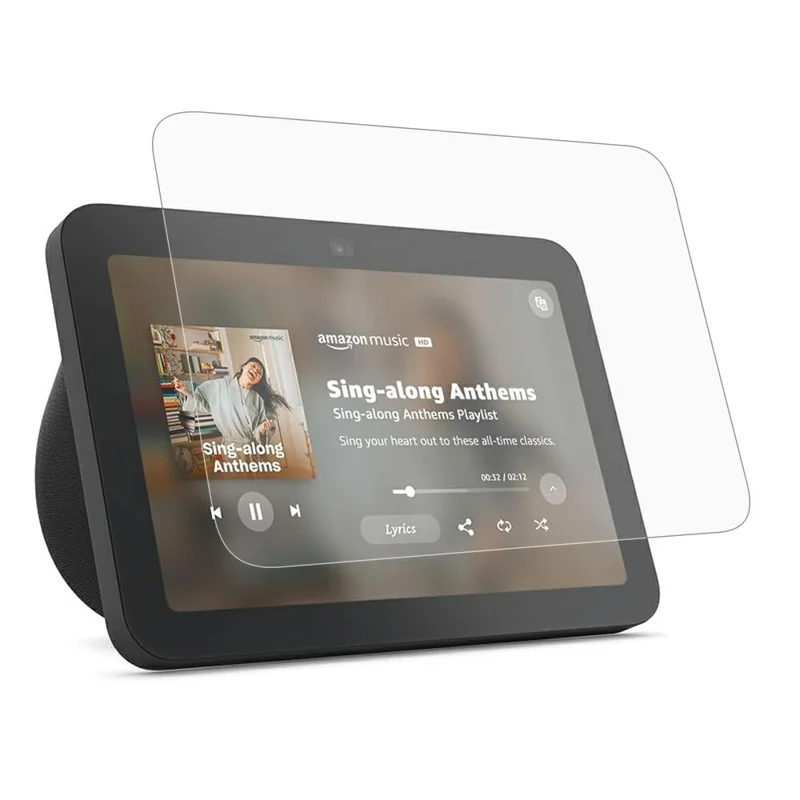 Película de vidrio templado para Amazon Echo Show 8 (2025) 0.3 mm Borde arqueado Protector de pantalla completa HD