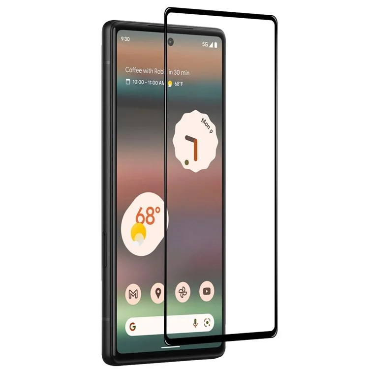 NORTHJO A+ Silk Printing High Aluminum-silicon Glass Film for Google Pixel 6a, 0.3mm 2.5D Anti-explosion Full Glue Full Screen Protector - Black