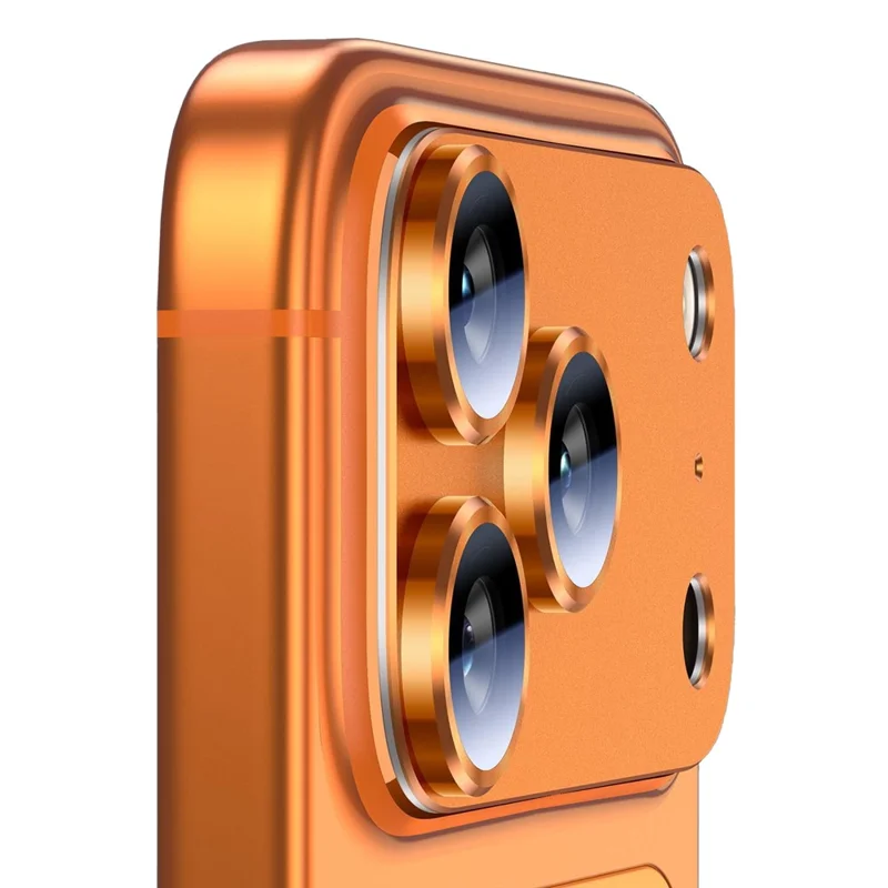 RURIHAI For iPhone 17 Pro Max Matte Full Coverage Camera Lens Protector Titanium Alloy Frame Tempered Glass Lens Film - Orange