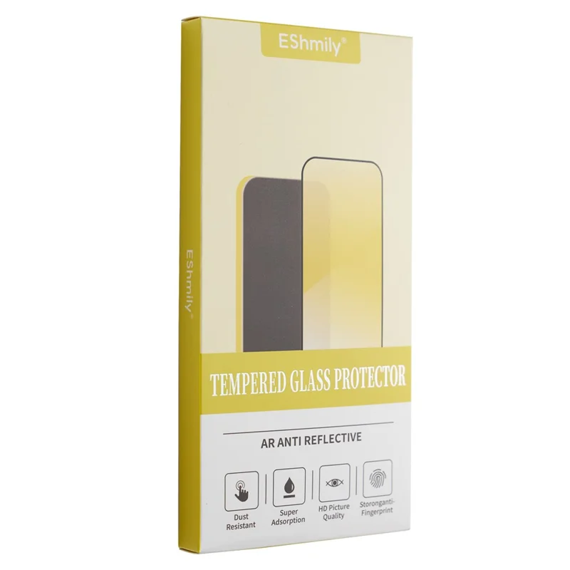 ESHMILY لواقي شاشة لهاتف iPhone 17 Pro من زجاج السيليكون عالي الجودة بتصميم 2.5D مع أداة تركيب سهلة