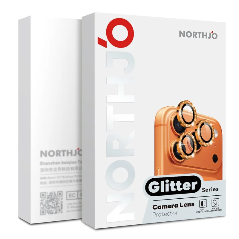 NORTHJO 1 Набор для iPhone Air Camera Lens Film Tempered Glass+Metal Glitter Rear Lens Protector - Черный