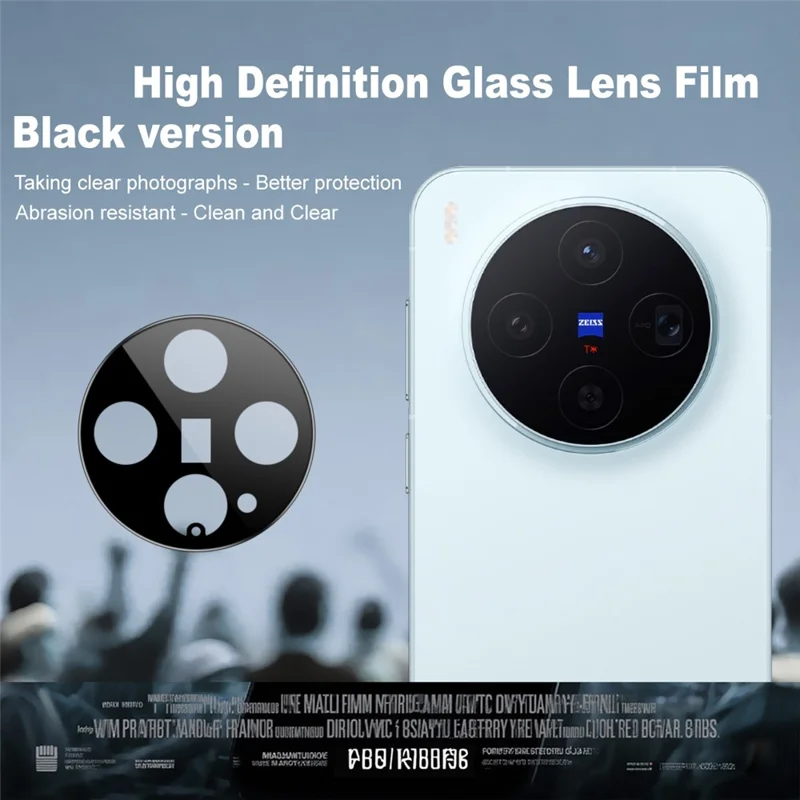 IMAK For vivo X300 5G Full Coverage Camera Lens Protector Tempered Glass HD Clear Lens Film (Black Version)