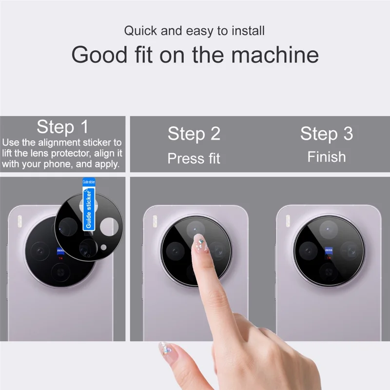 IMAK For vivo X300 5G Full Coverage Camera Lens Protector Tempered Glass HD Clear Lens Film (Black Version)