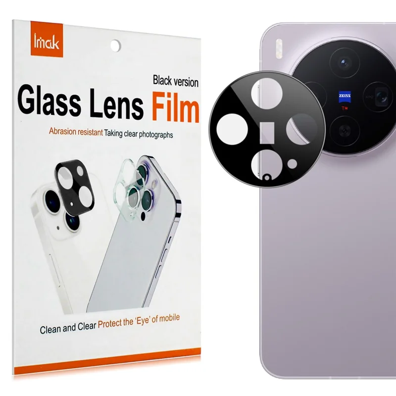 IMAK For vivo X300 5G Full Coverage Camera Lens Protector Tempered Glass HD Clear Lens Film (Black Version)