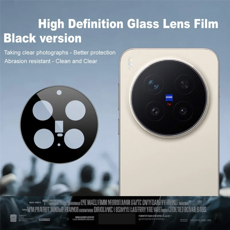 IMAK For vivo X300 Pro 5G Full Coverage Camera Lens Protector Tempered Glass HD Clear Lens Film (Black Version)