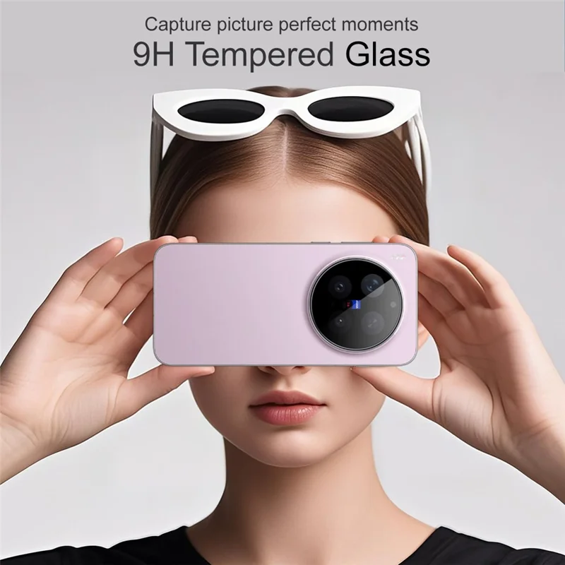 IMAK For vivo X300 Pro 5G Full Coverage Camera Lens Protector Tempered Glass HD Clear Lens Film (Black Version)
