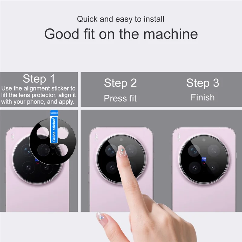 IMAK For vivo X300 Pro 5G Full Coverage Camera Lens Protector Tempered Glass HD Clear Lens Film (Black Version)