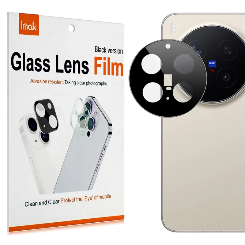 IMAK For vivo X300 Pro 5G Full Coverage Camera Lens Protector Tempered Glass HD Clear Lens Film (Black Version)