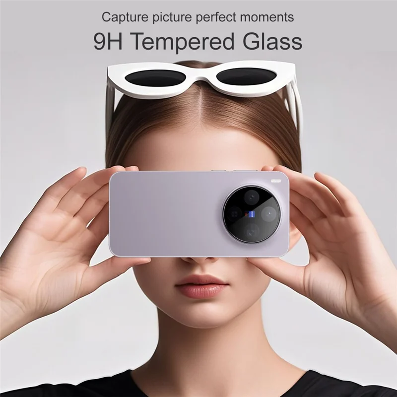 IMAK For vivo X300 5G Tempered Glass Full Coverage Camera Lens Protector with Self Positioning Frame (Black Version)