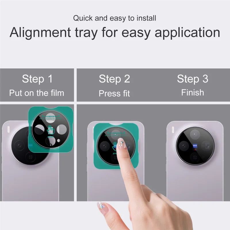 IMAK For vivo X300 5G Tempered Glass Full Coverage Camera Lens Protector with Self Positioning Frame (Black Version)