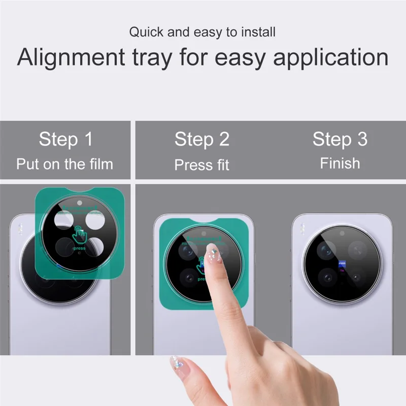 IMAK For vivo X300 Pro 5G Tempered Glass Full Coverage Camera Lens Protector with Self Positioning Frame (Black Version)