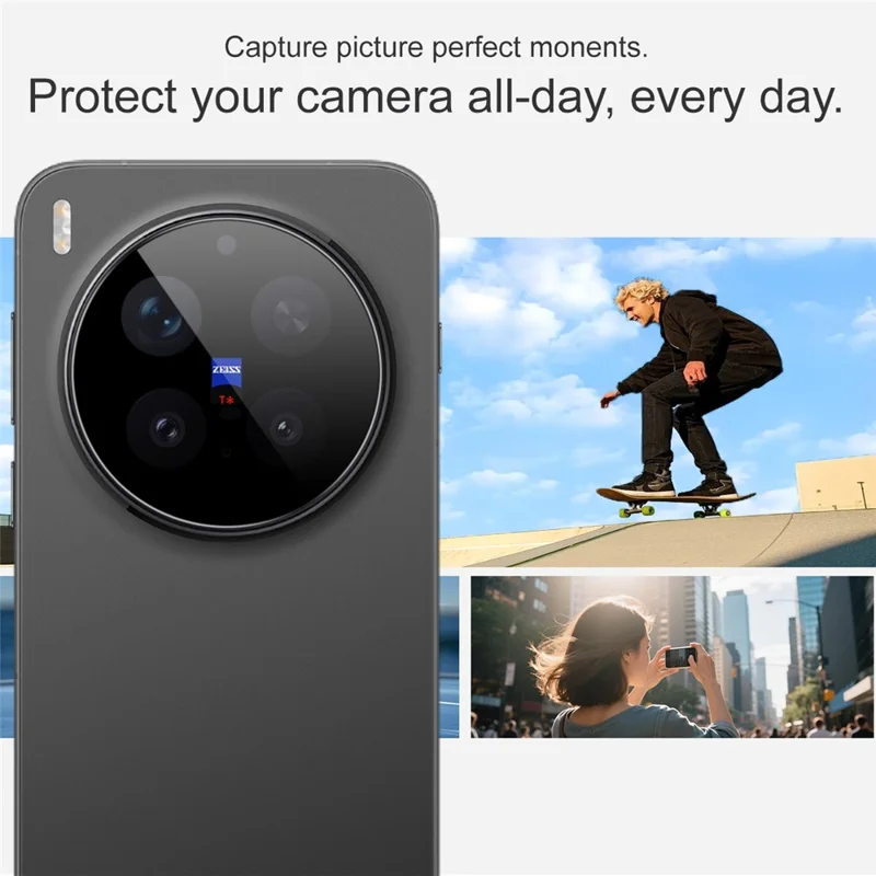 IMAK For vivo X300 Pro 5G Tempered Glass Full Coverage Camera Lens Protector with Self Positioning Frame (Black Version)