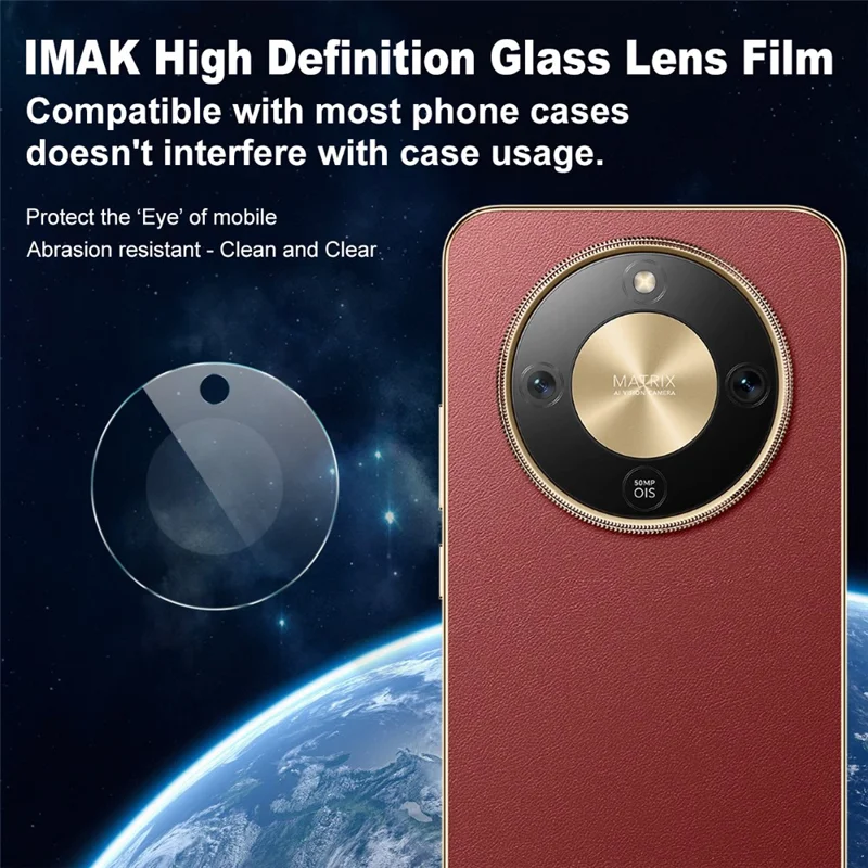 IMAK Full Coverage Camera Lens Protector for Honor X70 5G / Magic8 Lite 5G / X9d 5G Slim Tempered Glass Lens Film