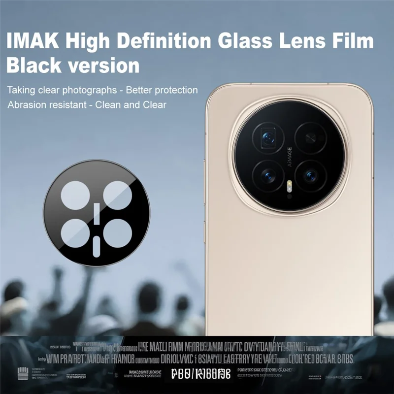 IMAK For Honor Magic8 5G Full Coverage Camera Lens Protector Tempered Glass HD Clear Lens Film (Black Version)