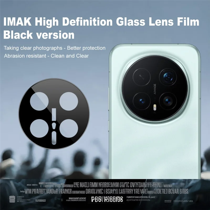 IMAK For Honor Magic8 Pro 5G Full Coverage Camera Lens Protector Tempered Glass HD Clear Lens Film (Black Version)