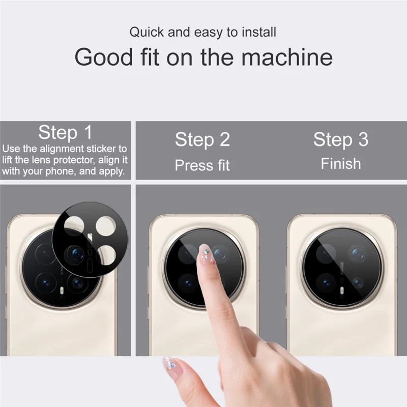 IMAK For Honor Magic8 Pro 5G Full Coverage Camera Lens Protector Tempered Glass HD Clear Lens Film (Black Version)