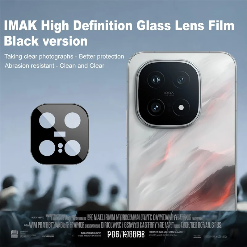 IMAK For vivo iQOO 15 5G Full Coverage Camera Lens Protector Tempered Glass HD Clear Lens Film (Black Version)