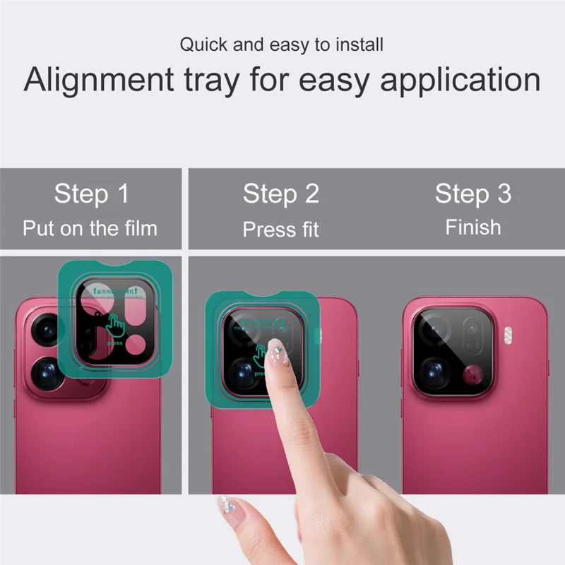 IMAK Pour Oppo Find X9 Pro 5G Protecteur d'Objectif Caméra en Verre Trempé avec Cadre d'Alignement Automatique (Version Noire)