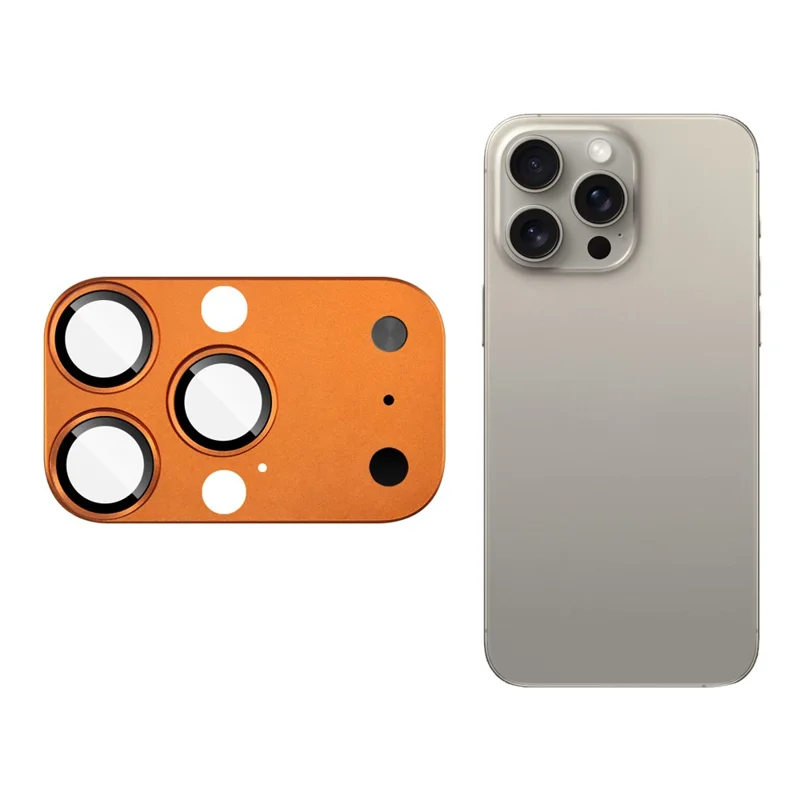 IMAK Full Coverage Camera Lens Film for iPhone 16 Pro Max / 15 Pro Max / 14 Pro Max Transfer to 17 Pro Max Acrylic Lens Cap + Tempered Glass Lens Protector - Orange