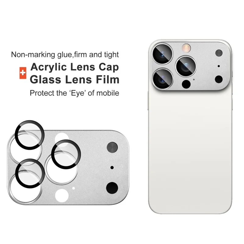 IMAK Full Coverage Camera Lens Film for iPhone 16 Pro Max / 15 Pro Max / 14 Pro Max Transfer to 17 Pro Max Acrylic Lens Cap + Tempered Glass Lens Protector - Orange