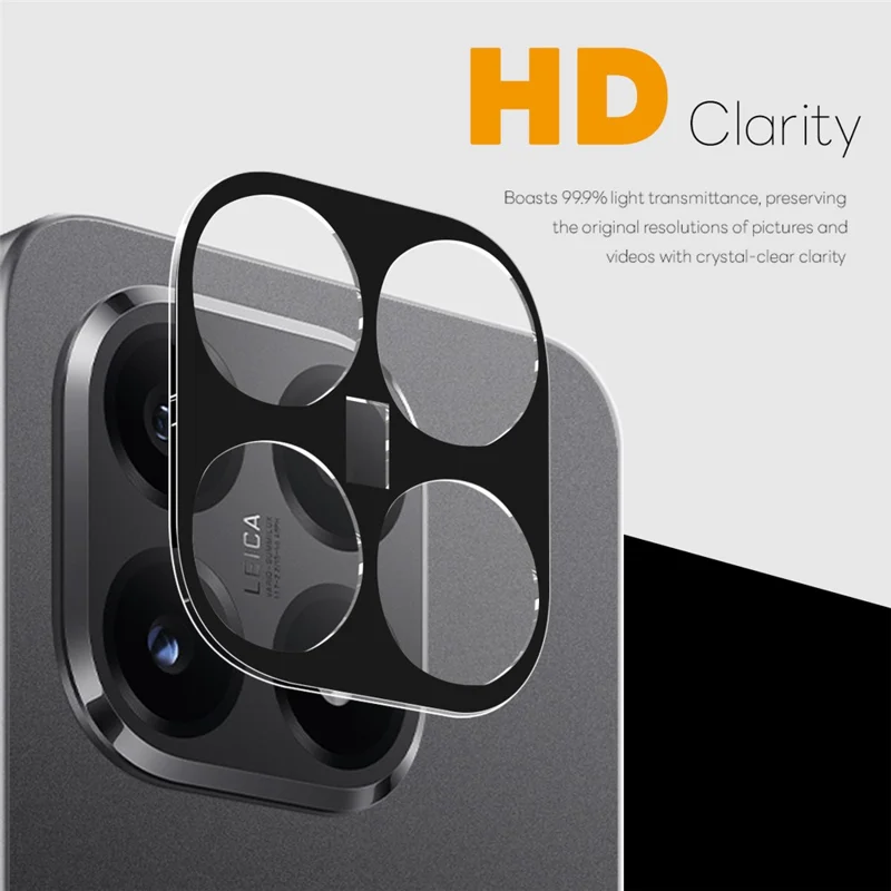 NORTHJO Para Xiaomi 15T Protector de Lente de Cámara Impresión de Seda Negra Película de Vidrio Templado Claro 3D