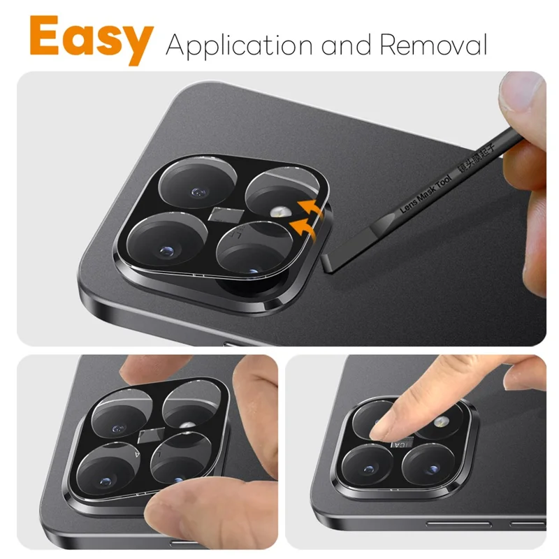 NORTHJO 2 Unidades Para Xiaomi 15T Protector de Lente de Cámara Negro Impresión Serigráfica Película de Vidrio Templado 3D Claro
