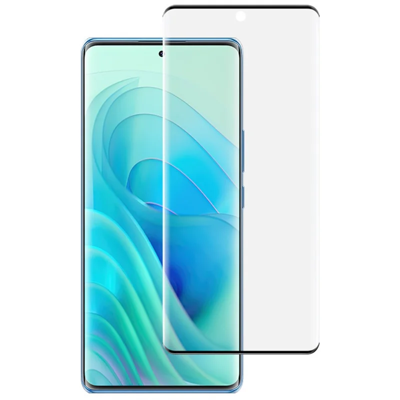IMAK Pour itel S23+ Protecteur d'écran plein écran Colle latérale Verre trempé incurvé 3D (Version sans bordure) (Déverrouillage par empreinte digitale)