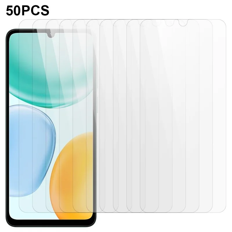 50Pcs For Honor X5c Plus 4G Screen Protector Full Glue Tempered Glass Clear Screen Film (NOT Complete Covering)