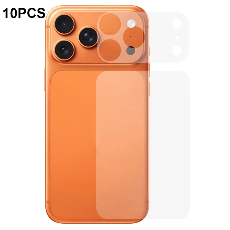 RURIHAI 10 комплектов для iPhone 17 Pro Max Матовая защитная пленка PET для объектива камеры + защитная пленка для задней крышки телефона