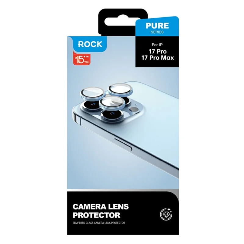 ROCK für iPhone 17 Pro / 17 Pro Max Kameraobjektivschutz Ultraklar Hochaluminium-Siliziumglas-Linsenfilm - Orange