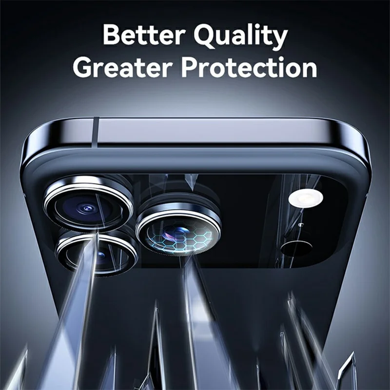 ROCK für iPhone 17 Pro / 17 Pro Max Kameraobjektivschutz Ultraklar Hochaluminium-Siliziumglas-Linsenfilm - Orange