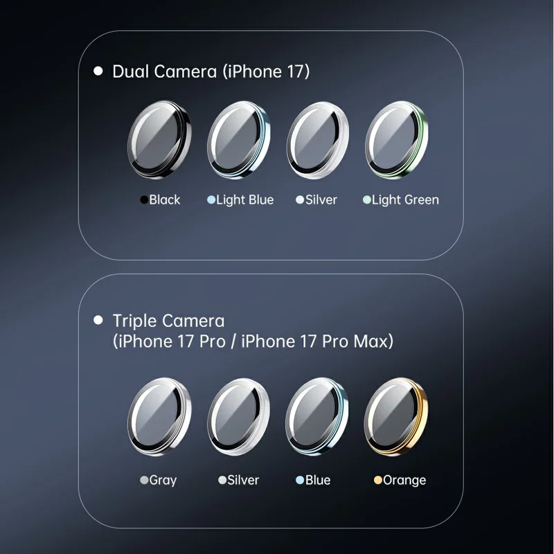 ROCK für iPhone 17 Pro / 17 Pro Max Kameraobjektivschutz Ultraklar Hochaluminium-Siliziumglas-Linsenfilm - Orange